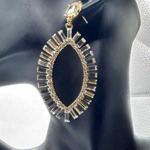 Crystal Drop Hoop Earringss